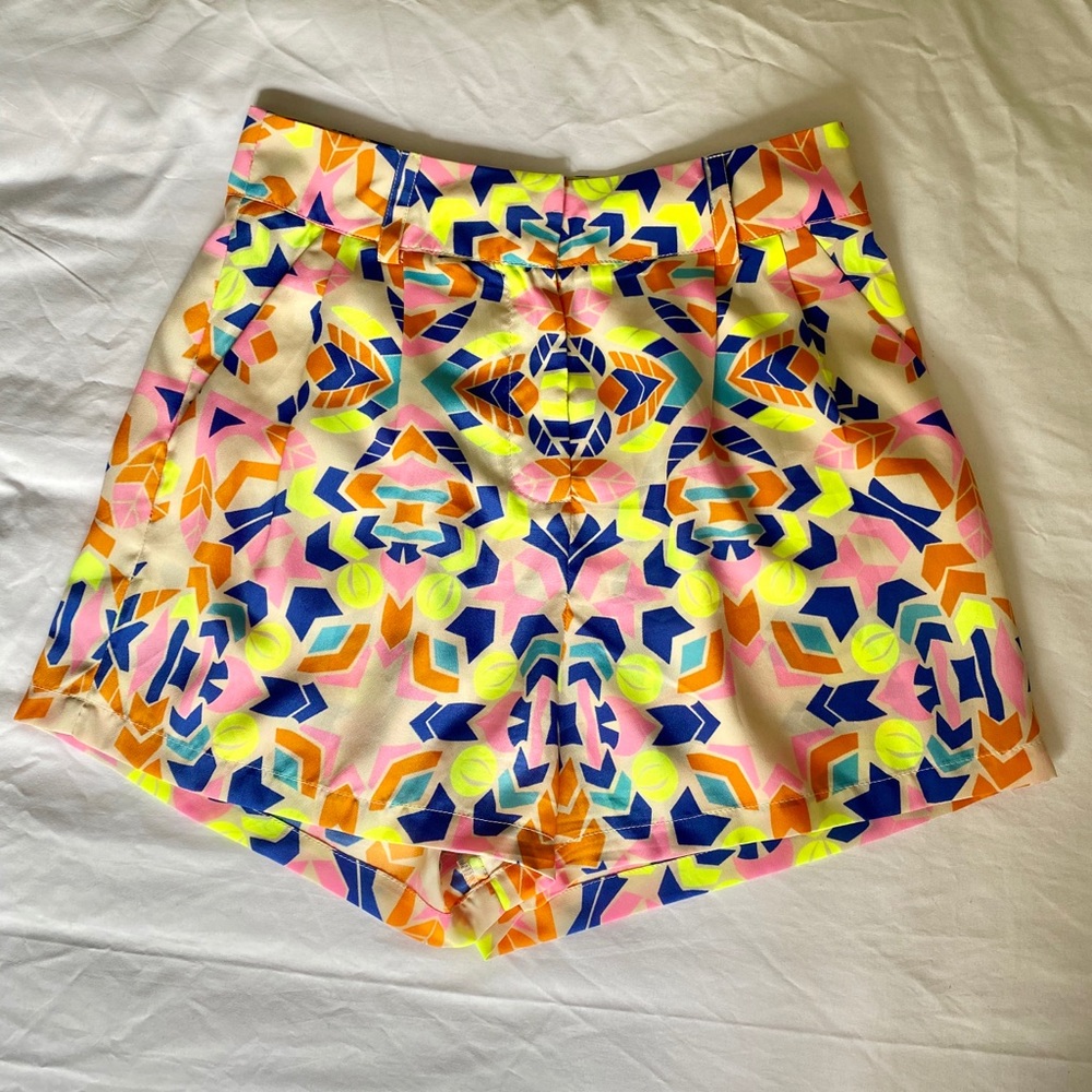 Mara Hoffman Aloha Stone High Waisted Neon Shorts